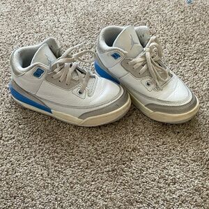 Jordan Kids White and Blue Sneakers